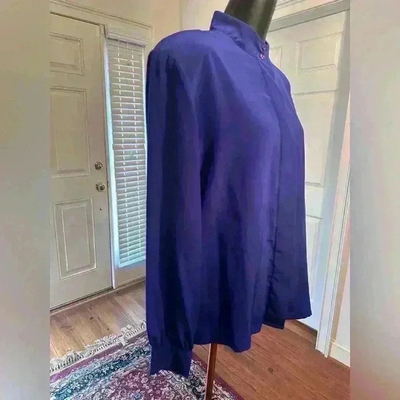 Vintage 80s top with shoulder pads size 16 - Picture 2 of 5